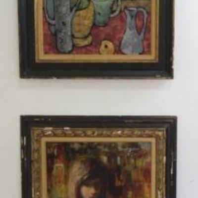 Lot 446: 2 Works, Still Life & Two Girls 