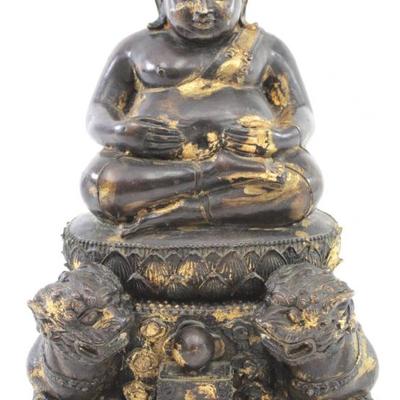 Lot 559: Antique Bronze Seated Buddha 