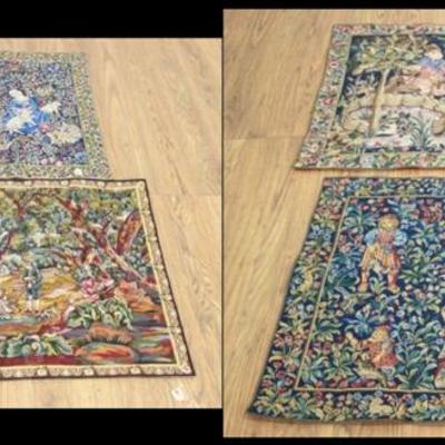 Lot 187: 4 French Tapestries, Tapiesseries du Lion, France 