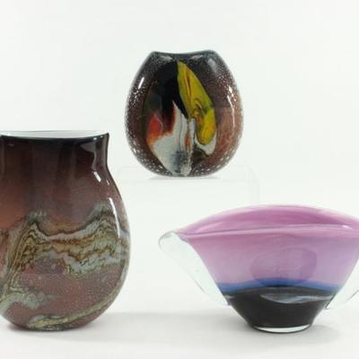 Lot 22: Lot of 3 Art Glass Mid-Century Modern Pieces