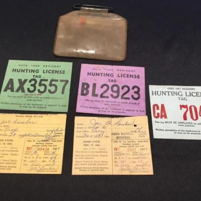 Vintage Hunting Licenses