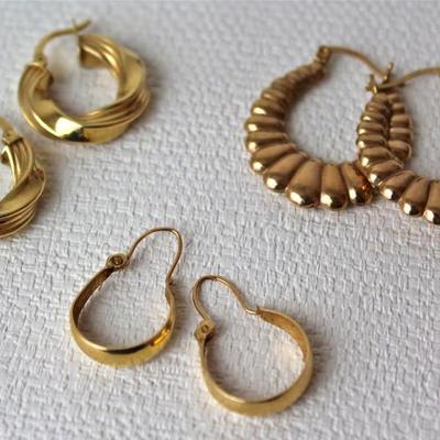 10K and 14K gold earrings