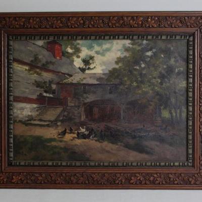 unsigned c. 1860 painting attributed to Hettie Strode Brinton Darlington of the 