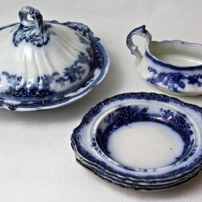 flow blue from Cauldon, England