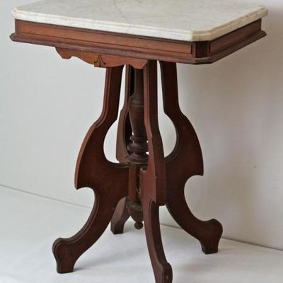 19th Century white marble top table