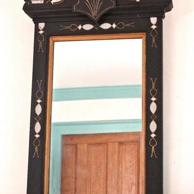 East Lake style mirror with hand painted decoration