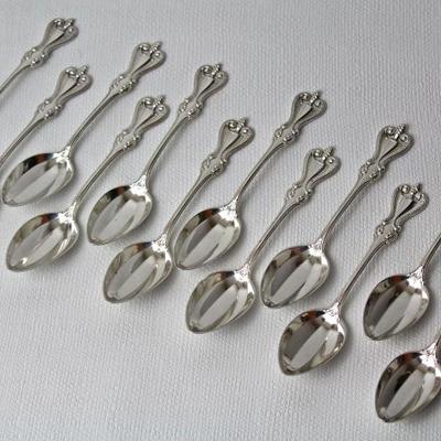 set of 12 sterling spoons