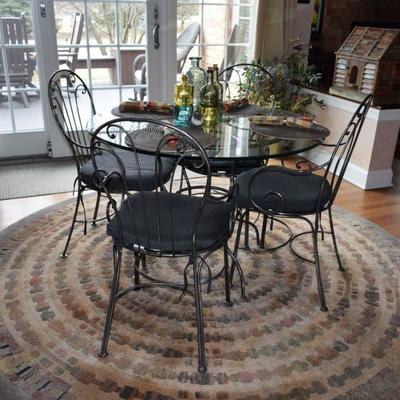 Glass Dining Table with 4 Chairs