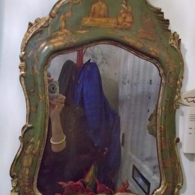 Antique Chinoiserie hand painted mirror $185