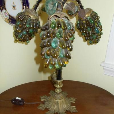 Art nouveau Czech glass lamp $900