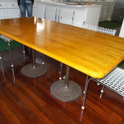 Maple and metal double pedestal kitchen table $349
72 X 36 X 28