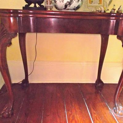 Baker Chippendale game table with suede top $475
35 X 35 X 30