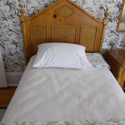 Baker pine and bamboo twin bed $250 
2 available