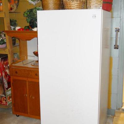 Kenmore freezer, microwave cart, holiday items, etc.