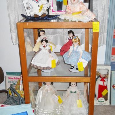 doll cabinet, Madame Alexander dolls (most have boxes), etc.