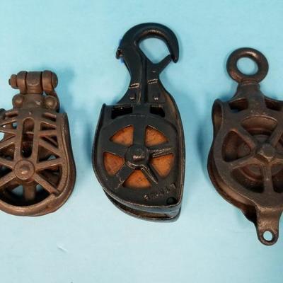 antique pulleys