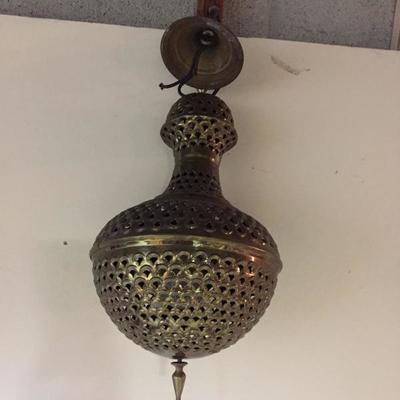 Hanging Brass Lamp.