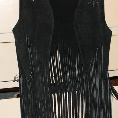 Vintage Suede leather fringed vest