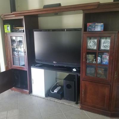 Huge entertainment center..tv also for sale