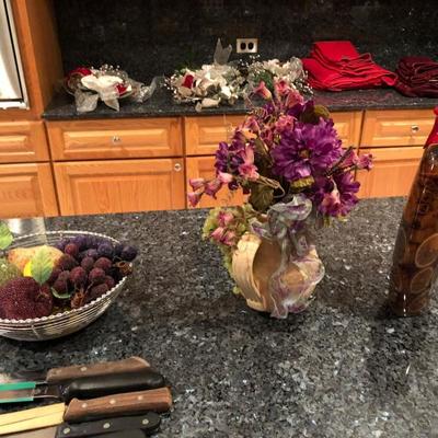 faux fruit/floral/kitchen bottle