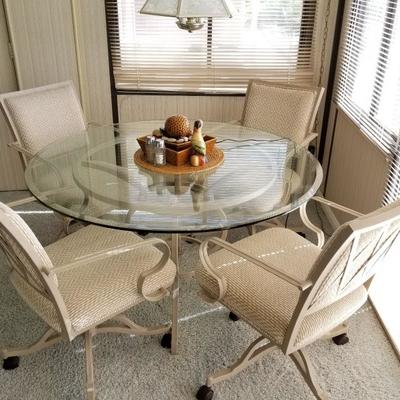 Glass Patio Table and Chairs