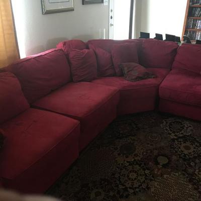 red sectional sofa