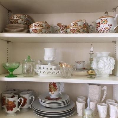 Milk Glass and other vintage dishes