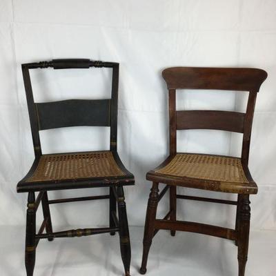 Lot #38
Pair of Antique Wooden Chairs w/ Cane Seats