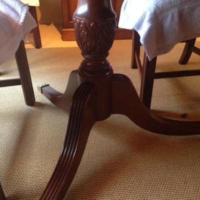 •	Mahogany Pedestal dining table with 3 leaves—76”- 136” extended—BUY IT NOW--$850—sophia.dubrul@gmail.com