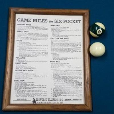 Framed Six Pocket Rules