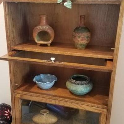Lawyer Bookcase and Pottery
