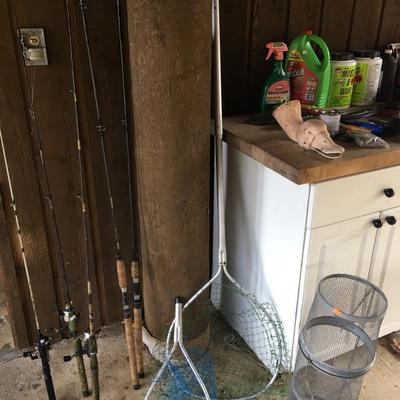 A few small fishing poles