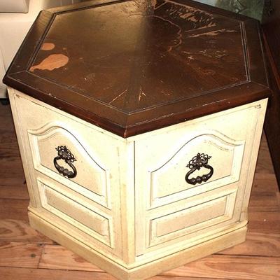Hectagonal Side Table with Door
