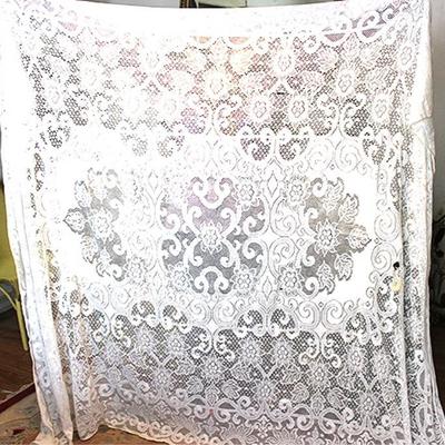 White Crocheted Table Cloth
