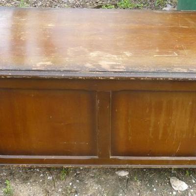 Antique cedar lined chest with hinged lid, some ch
