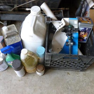 Box lot of miscellaneous cleaners and oils
