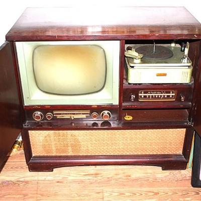 Vintage TV/record player console
