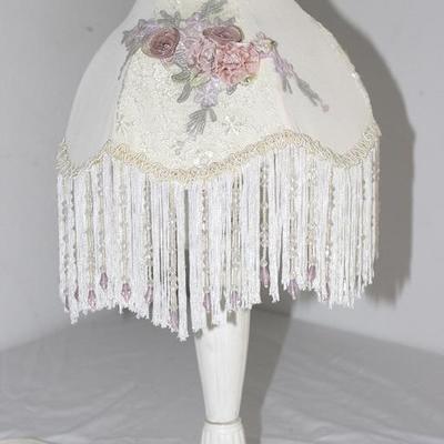 Boudoir Lamp with Fringe Shade, As Is
