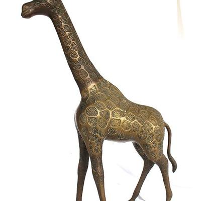 Brass giraffe figure,
