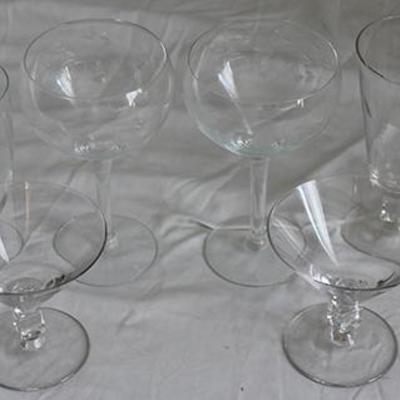 Box Lot of Etched Glasses
