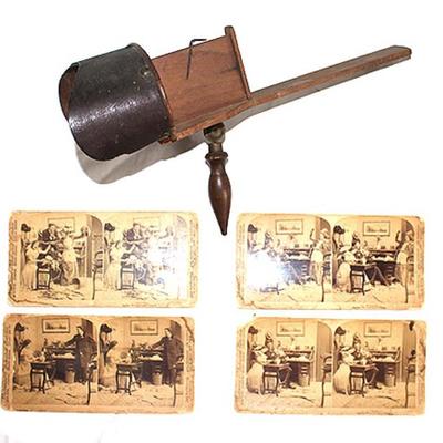 Antique Stereo Card View Finder, with Cards
