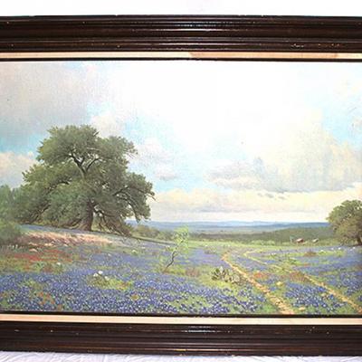 Framed and Matted Bluebonnet Print,
