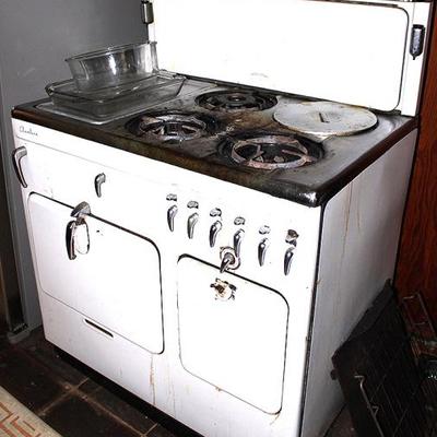 Antique Chambers Porcelain Gas Stove, Works
