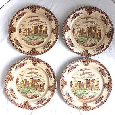 Set of 4 Stoneware Plates, by English Castles
