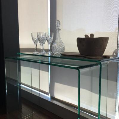 Nesting Sofa Tables in Tempered Glass