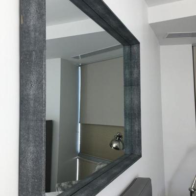 Grey and Black Shagreen Finish Mirror