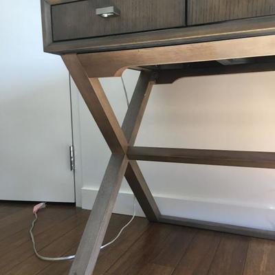 Rachel Ray Desk with Cross Base and Chrome Hardware