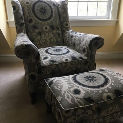 Wingback Chair and Ottoma