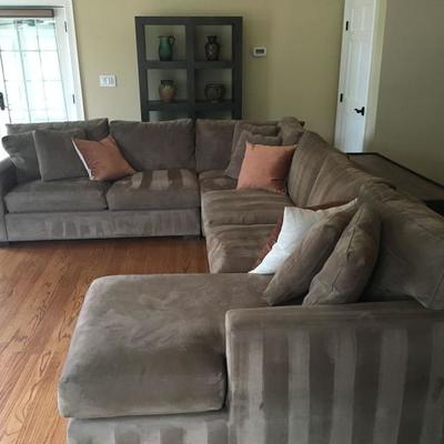 Crate and Barrel Mircrosuede Sectional Sofa