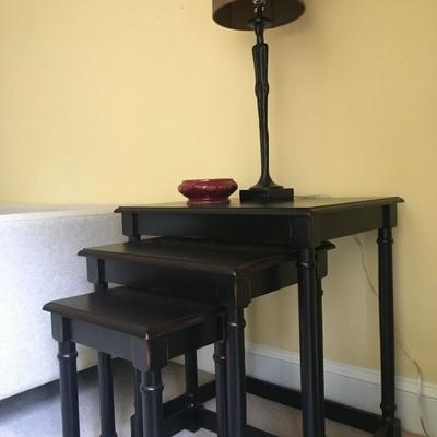 Nesting Tables, Figural Lamp 
